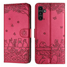 Load image into Gallery viewer, Cat Embossing Pattern Leather Phone Case with Lanyard, For Samsung Galaxy A54, For Samsung Galaxy A05s, For Samsung Galaxy A15, For Samsung Galaxy S23 FE, For Samsung Galaxy S23 Ultra, For Samsung Galaxy S23, For Samsung Galaxy S20 FE                  ...