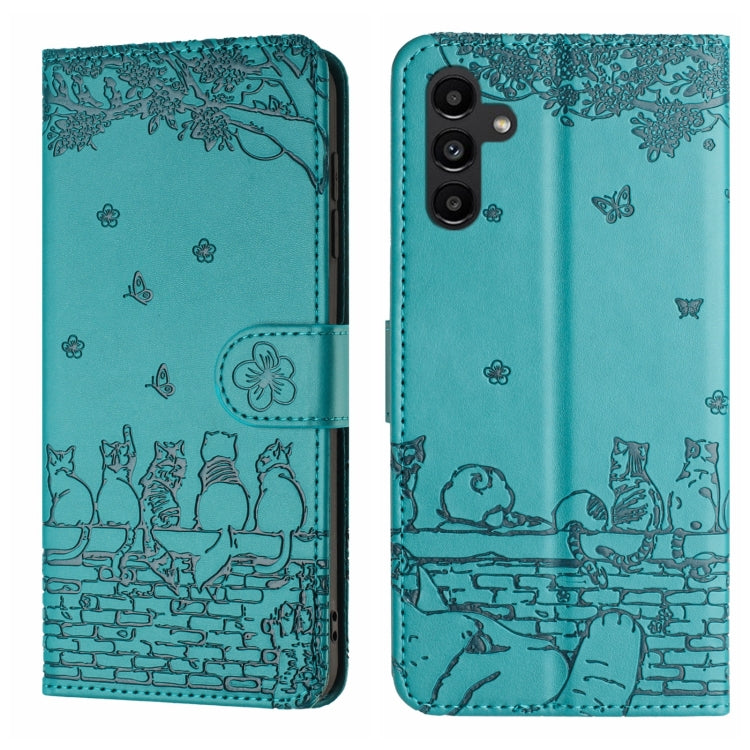 Cat Embossing Pattern Leather Phone Case with Lanyard, For Samsung Galaxy A54, For Samsung Galaxy A05s, For Samsung Galaxy A15, For Samsung Galaxy S23 FE, For Samsung Galaxy S23 Ultra, For Samsung Galaxy S23, For Samsung Galaxy S20 FE                  ...