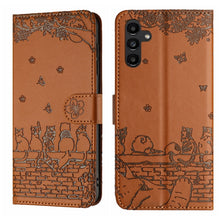 Load image into Gallery viewer, Cat Embossing Pattern Leather Phone Case with Lanyard, For Samsung Galaxy A54, For Samsung Galaxy A05s, For Samsung Galaxy A15, For Samsung Galaxy S23 FE, For Samsung Galaxy S23 Ultra, For Samsung Galaxy S23, For Samsung Galaxy S20 FE                  ...