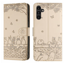 Load image into Gallery viewer, Cat Embossing Pattern Leather Phone Case with Lanyard, For Samsung Galaxy A54, For Samsung Galaxy A05s, For Samsung Galaxy A15, For Samsung Galaxy S23 FE, For Samsung Galaxy S23 Ultra, For Samsung Galaxy S23, For Samsung Galaxy S20 FE                  ...