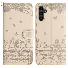 Load image into Gallery viewer, Cat Embossing Pattern Leather Phone Case with Lanyard, For Samsung Galaxy A15 5G, For Samsung Galaxy S24 Ultra, For Samsung Galaxy A24, For Samsung Galaxy A55, For Samsung Galaxy A14, For Samsung Galaxy S24+, For Samsung Galaxy S24, For Samsung Galaxy ...