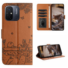 Load image into Gallery viewer, Cat Embossing Pattern Leather Phone Case with Lanyard, For Xiaomi Poco F5 Pro, For Xiaomi Redmi Note 12 4G Global, For Xiaomi Redmi Note 12 Pro Speed, For Xiaomi Redmi Note 12 5G India / POCO X5, For Xiaomi Redmi 12C / 11A                              ...