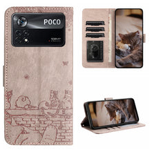 Load image into Gallery viewer, Cat Embossing Pattern Leather Phone Case with Lanyard, For Xiaomi Poco F5 Pro, For Xiaomi Redmi Note 12 4G Global, For Xiaomi Redmi Note 12 Pro Speed, For Xiaomi Redmi Note 12 5G India / POCO X5, For Xiaomi Redmi 12C / 11A                              ...