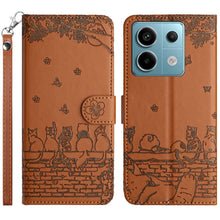 Load image into Gallery viewer, Cat Embossing Pattern Leather Phone Case with Lanyard, For Xiaomi Poco M6 Pro 4G, For Xiaomi Poco C65/Poco M6, For Xiaomi Redmi Note 13 Pro 4G, For Xiaomi Redmi Note 13 4G, For Xiaomi Redmi 13C 4G/5G/13R 5G, For Xiaomi Redmi Note 13 5G                 ...