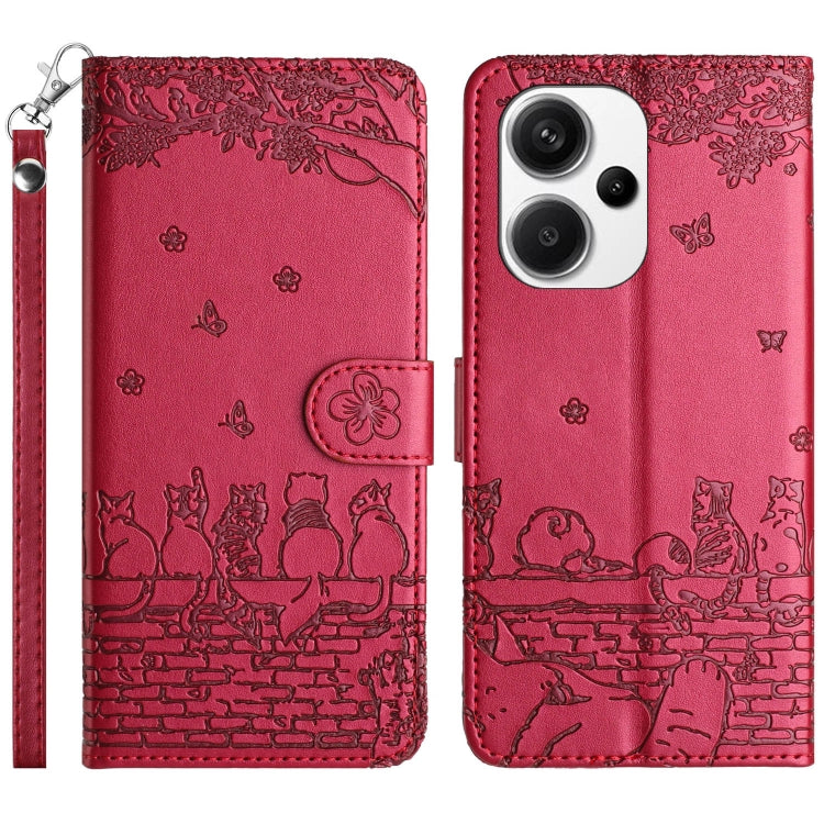 Cat Embossing Pattern Leather Phone Case with Lanyard, For Xiaomi Poco M6 Pro 4G, For Xiaomi Poco C65/Poco M6, For Xiaomi Redmi Note 13 Pro 4G, For Xiaomi Redmi Note 13 4G, For Xiaomi Redmi 13C 4G/5G/13R 5G, For Xiaomi Redmi Note 13 5G                 ...
