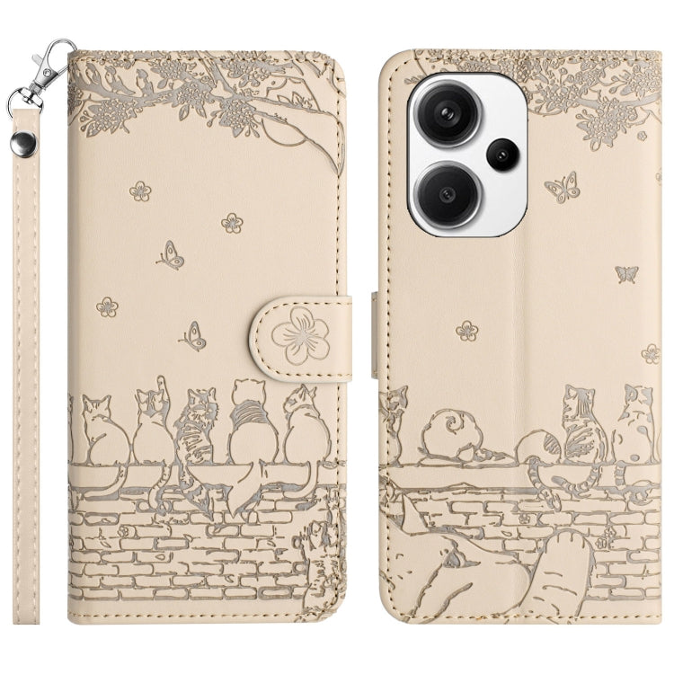 Cat Embossing Pattern Leather Phone Case with Lanyard, For Xiaomi Poco M6 Pro 4G, For Xiaomi Poco C65/Poco M6, For Xiaomi Redmi Note 13 Pro 4G, For Xiaomi Redmi Note 13 4G, For Xiaomi Redmi 13C 4G/5G/13R 5G, For Xiaomi Redmi Note 13 5G                 ...