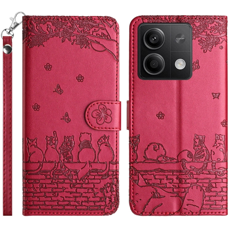 Cat Embossing Pattern Leather Phone Case with Lanyard, For Xiaomi Poco M6 Pro 4G, For Xiaomi Poco C65/Poco M6, For Xiaomi Redmi Note 13 Pro 4G, For Xiaomi Redmi Note 13 4G, For Xiaomi Redmi 13C 4G/5G/13R 5G, For Xiaomi Redmi Note 13 5G                 ...