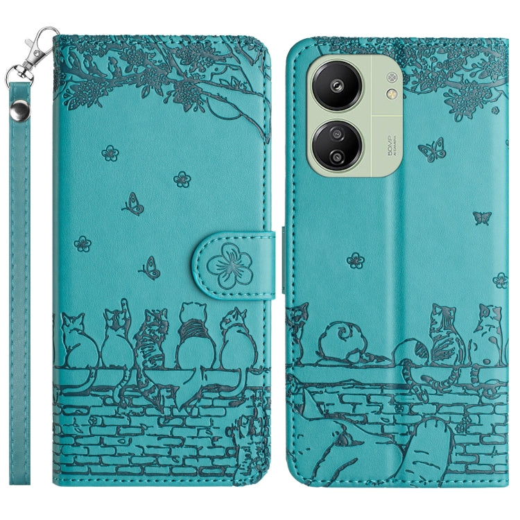 Cat Embossing Pattern Leather Phone Case with Lanyard, For Xiaomi Poco M6 Pro 4G, For Xiaomi Poco C65/Poco M6, For Xiaomi Redmi Note 13 Pro 4G, For Xiaomi Redmi Note 13 4G, For Xiaomi Redmi 13C 4G/5G/13R 5G, For Xiaomi Redmi Note 13 5G                 ...