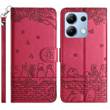 Load image into Gallery viewer, Cat Embossing Pattern Leather Phone Case with Lanyard, For Xiaomi Poco M6 Pro 4G, For Xiaomi Poco C65/Poco M6, For Xiaomi Redmi Note 13 Pro 4G, For Xiaomi Redmi Note 13 4G, For Xiaomi Redmi 13C 4G/5G/13R 5G, For Xiaomi Redmi Note 13 5G                 ...