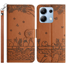 Load image into Gallery viewer, Cat Embossing Pattern Leather Phone Case with Lanyard, For Xiaomi Poco M6 Pro 4G, For Xiaomi Poco C65/Poco M6, For Xiaomi Redmi Note 13 Pro 4G, For Xiaomi Redmi Note 13 4G, For Xiaomi Redmi 13C 4G/5G/13R 5G, For Xiaomi Redmi Note 13 5G                 ...