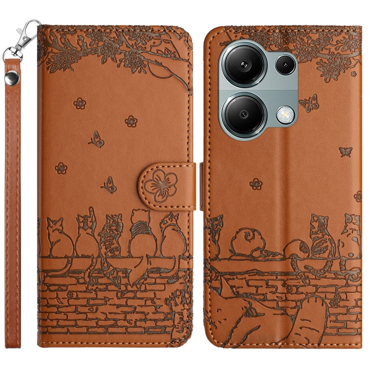 Cat Embossing Pattern Leather Phone Case with Lanyard, For Xiaomi Poco M6 Pro 4G, For Xiaomi Poco C65/Poco M6, For Xiaomi Redmi Note 13 Pro 4G, For Xiaomi Redmi Note 13 4G, For Xiaomi Redmi 13C 4G/5G/13R 5G, For Xiaomi Redmi Note 13 5G                 ...