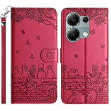 Load image into Gallery viewer, Cat Embossing Pattern Leather Phone Case with Lanyard, For Xiaomi Poco M6 Pro 4G, For Xiaomi Poco C65/Poco M6, For Xiaomi Redmi Note 13 Pro 4G, For Xiaomi Redmi Note 13 4G, For Xiaomi Redmi 13C 4G/5G/13R 5G, For Xiaomi Redmi Note 13 5G                 ...