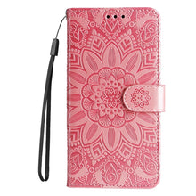 Load image into Gallery viewer, Embossed Sunflower Leather Phone Case, For iPhone 15 Pro Max, For iPhone 15 Pro, For iPhone 15 Plus, For iPhone 15