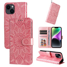 Load image into Gallery viewer, Embossed Sunflower Leather Phone Case, For iPhone 15 Pro Max, For iPhone 15 Pro, For iPhone 15 Plus, For iPhone 15