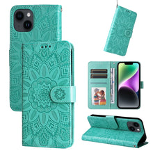 Load image into Gallery viewer, Embossed Sunflower Leather Phone Case, For iPhone 15 Pro Max, For iPhone 15 Pro, For iPhone 15 Plus, For iPhone 15