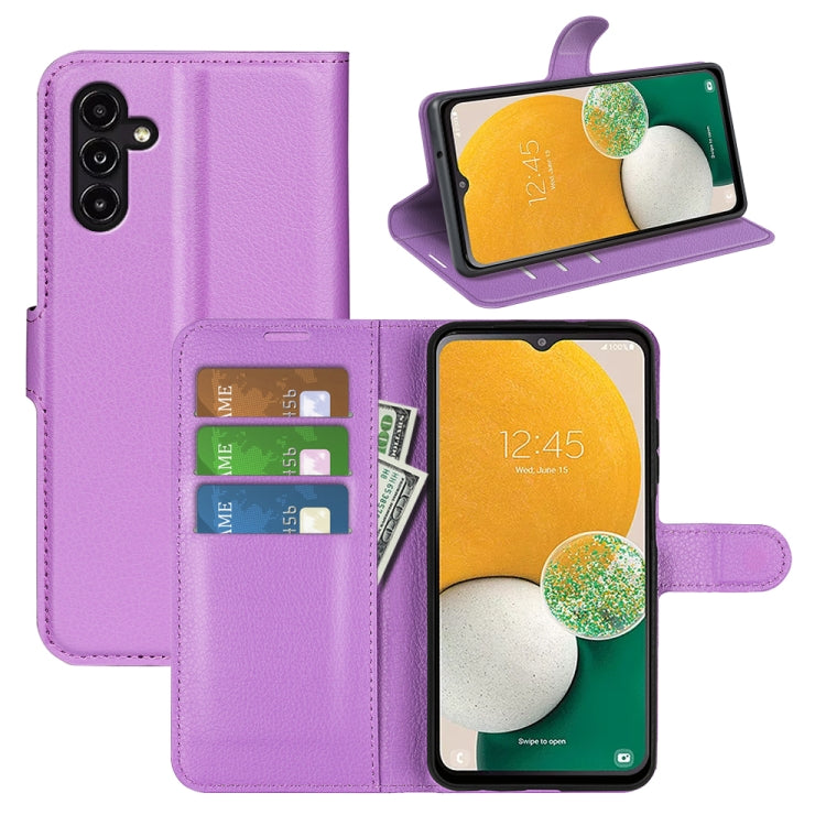 Litchi Texture Horizontal Flip Phone Case with Holder