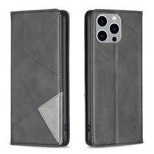 Load image into Gallery viewer, Rhombus Texture Magnetic Leather Phone Case, For iPhone 15 Pro Max, For iPhone 15 Pro, For iPhone 15 Plus, For iPhone 15