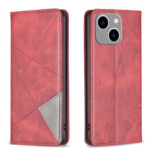 Load image into Gallery viewer, Rhombus Texture Magnetic Leather Phone Case, For iPhone 15 Pro Max, For iPhone 15 Pro, For iPhone 15 Plus, For iPhone 15
