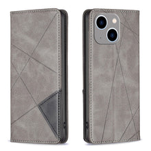 Load image into Gallery viewer, Rhombus Texture Magnetic Leather Phone Case, For iPhone 15 Pro Max, For iPhone 15 Pro, For iPhone 15 Plus, For iPhone 15