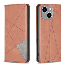 Load image into Gallery viewer, Rhombus Texture Magnetic Leather Phone Case, For iPhone 15 Pro Max, For iPhone 15 Pro, For iPhone 15 Plus, For iPhone 15