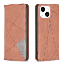 Load image into Gallery viewer, Rhombus Texture Magnetic Leather Phone Case, For iPhone 15 Pro Max, For iPhone 15 Pro, For iPhone 15 Plus, For iPhone 15
