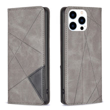 Load image into Gallery viewer, Rhombus Texture Magnetic Leather Phone Case, For iPhone 17 Pro Max, For iPhone 17 Pro, For iPhone 17, For iPhone Air, For iPhone 16 Pro Max, For iPhone 16 Pro, For iPhone 16 Plus, For iPhone 16
