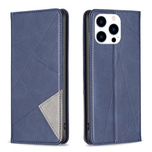 Load image into Gallery viewer, Rhombus Texture Magnetic Leather Phone Case, For iPhone 17 Pro Max, For iPhone 17 Pro, For iPhone 17, For iPhone Air, For iPhone 16 Pro Max, For iPhone 16 Pro, For iPhone 16 Plus, For iPhone 16