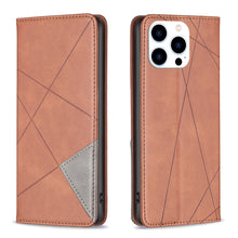 Load image into Gallery viewer, Rhombus Texture Magnetic Leather Phone Case, For iPhone 17 Pro Max, For iPhone 17 Pro, For iPhone 17, For iPhone Air, For iPhone 16 Pro Max, For iPhone 16 Pro, For iPhone 16 Plus, For iPhone 16