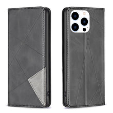 Load image into Gallery viewer, Rhombus Texture Magnetic Leather Phone Case, For iPhone 17 Pro Max, For iPhone 17 Pro, For iPhone 17, For iPhone Air, For iPhone 16 Pro Max, For iPhone 16 Pro, For iPhone 16 Plus, For iPhone 16