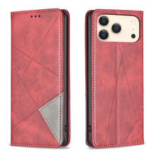 Load image into Gallery viewer, Rhombus Texture Magnetic Leather Phone Case, For iPhone 17 Pro Max, For iPhone 17 Pro, For iPhone 17, For iPhone Air, For iPhone 16 Pro Max, For iPhone 16 Pro, For iPhone 16 Plus, For iPhone 16