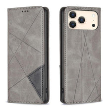 Load image into Gallery viewer, Rhombus Texture Magnetic Leather Phone Case, For iPhone 17 Pro Max, For iPhone 17 Pro, For iPhone 17, For iPhone Air, For iPhone 16 Pro Max, For iPhone 16 Pro, For iPhone 16 Plus, For iPhone 16