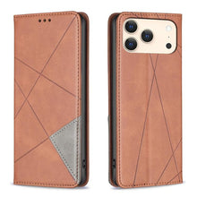 Load image into Gallery viewer, Rhombus Texture Magnetic Leather Phone Case, For iPhone 17 Pro Max, For iPhone 17 Pro, For iPhone 17, For iPhone Air, For iPhone 16 Pro Max, For iPhone 16 Pro, For iPhone 16 Plus, For iPhone 16