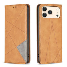 Load image into Gallery viewer, Rhombus Texture Magnetic Leather Phone Case, For iPhone 17 Pro Max, For iPhone 17 Pro, For iPhone 17, For iPhone Air, For iPhone 16 Pro Max, For iPhone 16 Pro, For iPhone 16 Plus, For iPhone 16