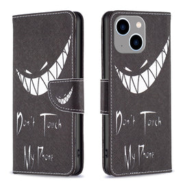 Colored Drawing Pattern Leather Phone Case, For iPhone 15 Plus, For iPhone 15