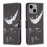 Colored Drawing Pattern Leather Phone Case, For iPhone 15 Plus, For iPhone 15