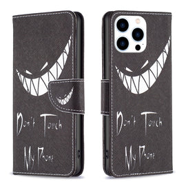 Colored Drawing Pattern Leather Phone Case, For iPhone 16 Pro Max, For iPhone 16 Pro, For iPhone 16 Plus, For iPhone 16, For iPhone 15 Pro Max, For iPhone 15 Pro