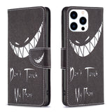 Colored Drawing Pattern Leather Phone Case, For iPhone 16 Pro Max, For iPhone 16 Pro, For iPhone 16 Plus, For iPhone 16, For iPhone 15 Pro Max, For iPhone 15 Pro