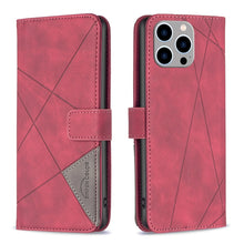 Load image into Gallery viewer, Magnetic Buckle Rhombus Texture Leather Phone Case, For iPhone 15 Pro Max, For iPhone 15 Pro, For iPhone 15 Plus, For iPhone 15