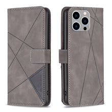 Load image into Gallery viewer, Magnetic Buckle Rhombus Texture Leather Phone Case, For iPhone 15 Pro Max, For iPhone 15 Pro, For iPhone 15 Plus, For iPhone 15
