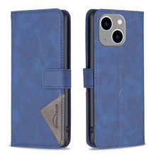 Load image into Gallery viewer, Magnetic Buckle Rhombus Texture Leather Phone Case, For iPhone 15 Pro Max, For iPhone 15 Pro, For iPhone 15 Plus, For iPhone 15