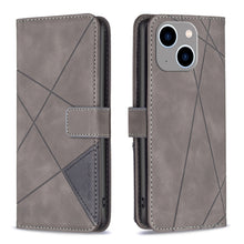 Load image into Gallery viewer, Magnetic Buckle Rhombus Texture Leather Phone Case, For iPhone 15 Pro Max, For iPhone 15 Pro, For iPhone 15 Plus, For iPhone 15