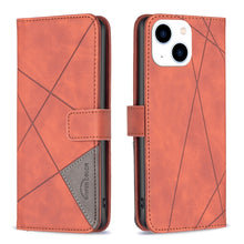 Load image into Gallery viewer, Magnetic Buckle Rhombus Texture Leather Phone Case, For iPhone 15 Pro Max, For iPhone 15 Pro, For iPhone 15 Plus, For iPhone 15