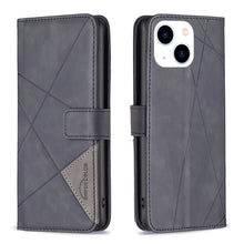 Load image into Gallery viewer, Magnetic Buckle Rhombus Texture Leather Phone Case, For iPhone 15 Pro Max, For iPhone 15 Pro, For iPhone 15 Plus, For iPhone 15