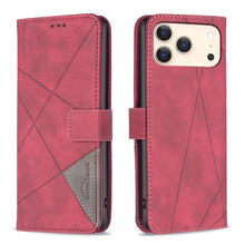 Load image into Gallery viewer, Magnetic Buckle Rhombus Texture Leather Phone Case, For iPhone 18 Pro/17 Pro, For iPhone 18 Pro Max/17 Pro Max, For iPhone 17, For iPhone 17 Air, For iPhone 16 Pro Max, For iPhone 16 Pro, For iPhone 16 Plus, For iPhone 16