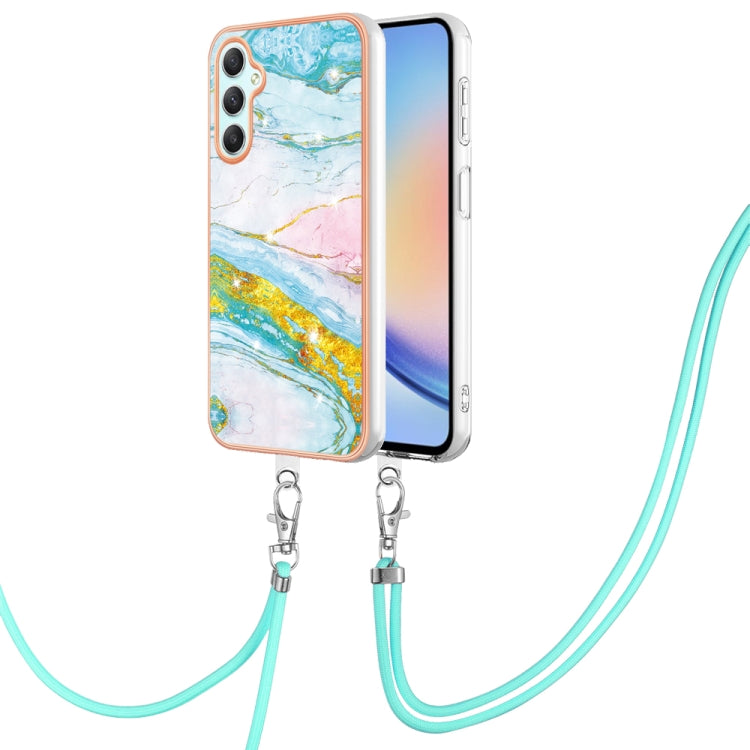 Electroplating Marble Dual-side IMD Phone Case with Lanyard