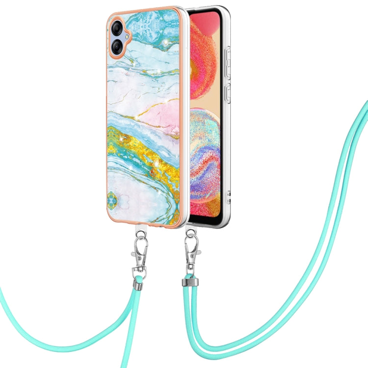 Electroplating Marble Dual-side IMD Phone Case with Lanyard