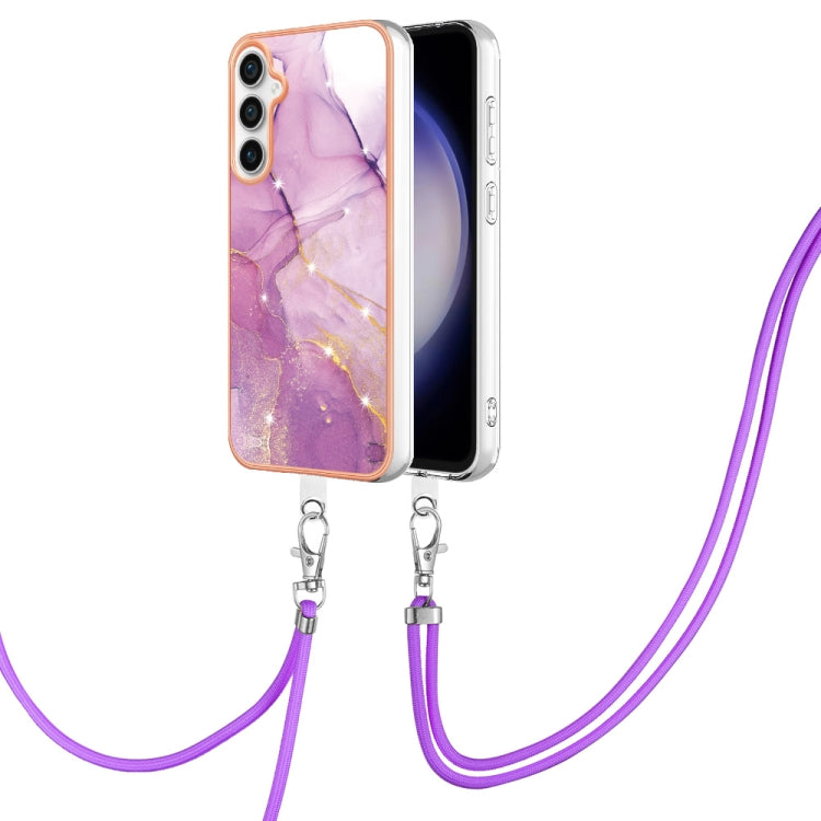 Electroplating Marble Dual-side IMD Phone Case with Lanyard