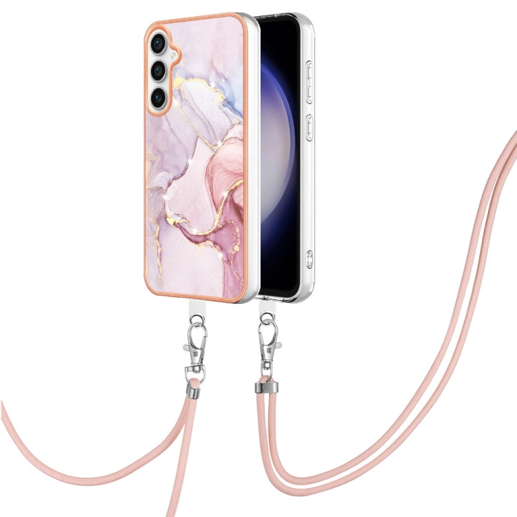 Electroplating Marble Dual-side IMD Phone Case with Lanyard