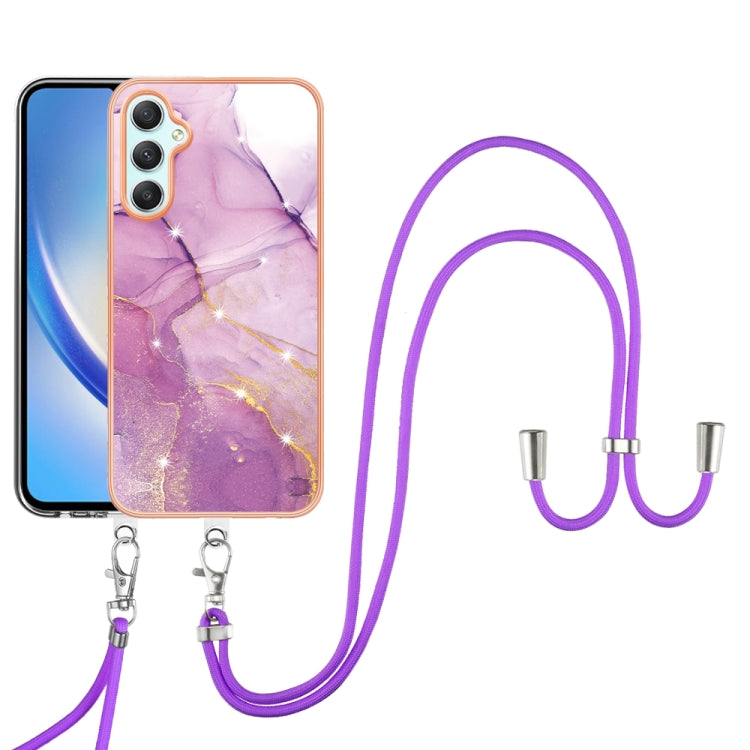 Electroplating Marble Dual-side IMD Phone Case with Lanyard