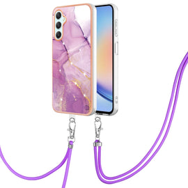 Electroplating Marble Dual-side IMD Phone Case with Lanyard